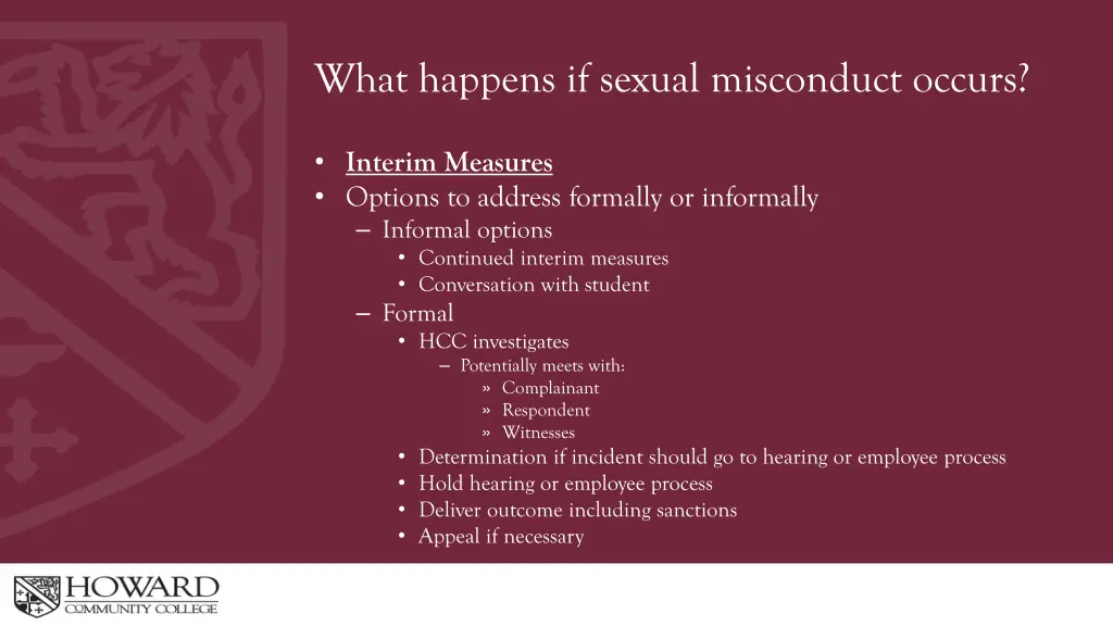 what happens if sexual misconduct occurs 1