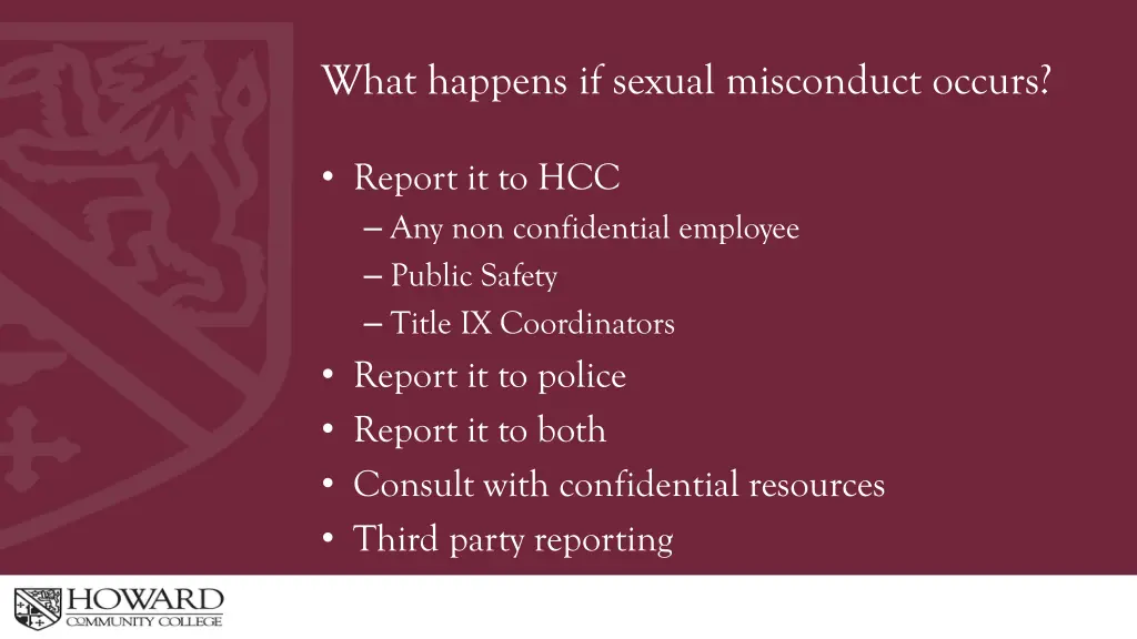 what happens if sexual misconduct occurs