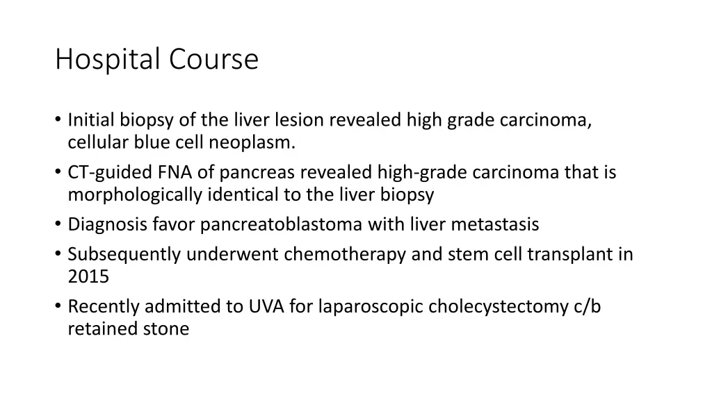 hospital course