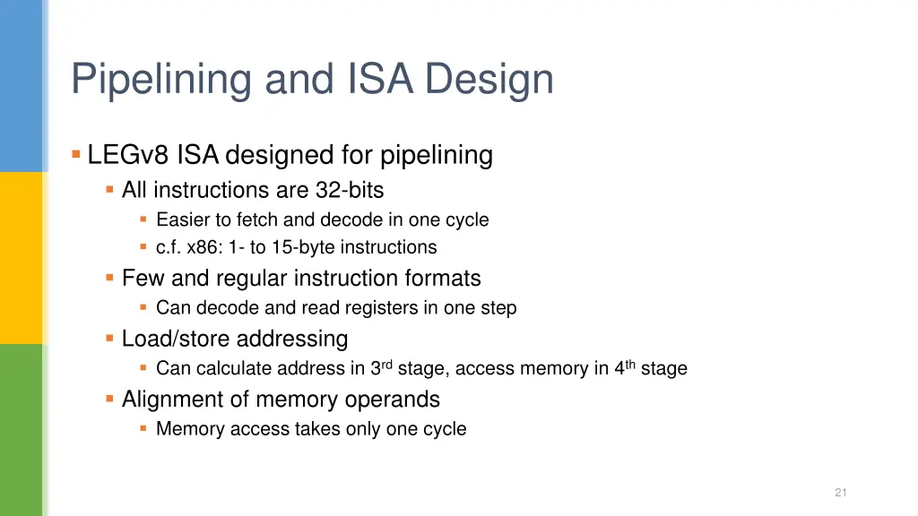 pipelining and isa design