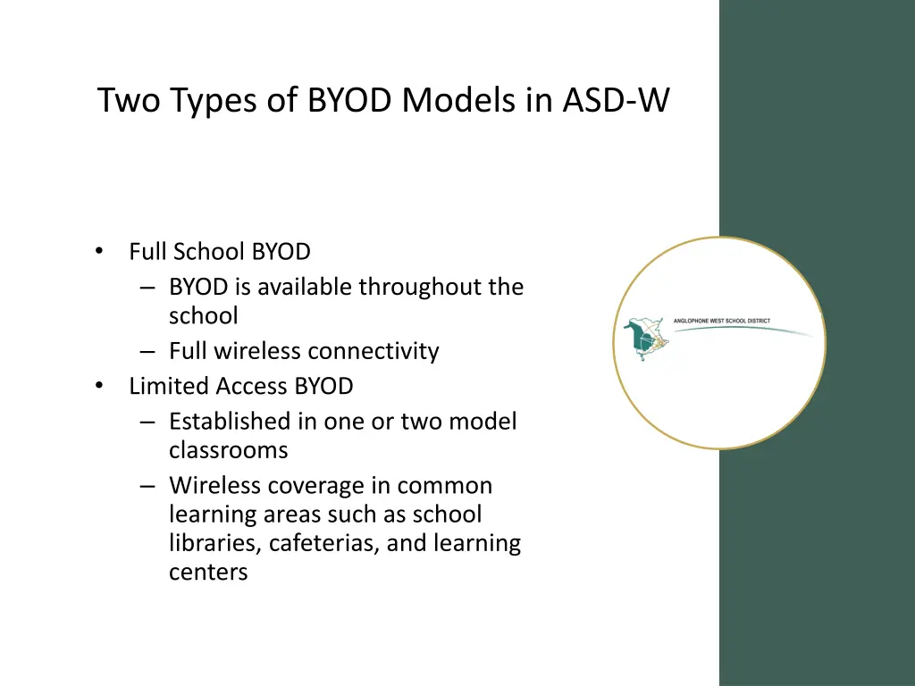 two types of byod models in asd w