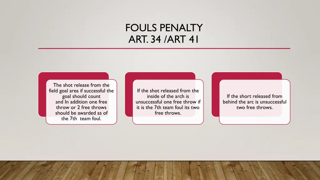 fouls penalty art 34 art 41