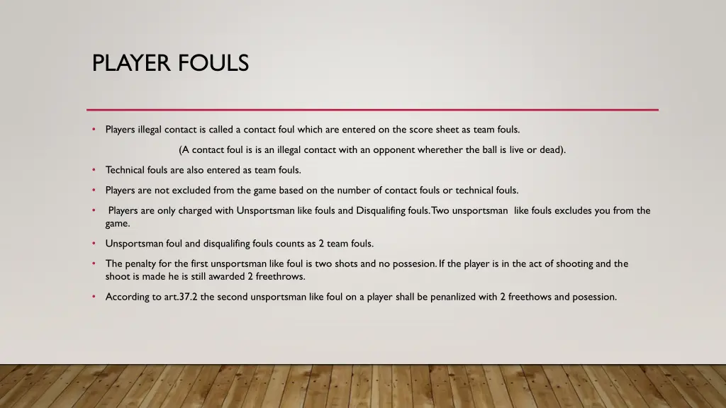 player fouls