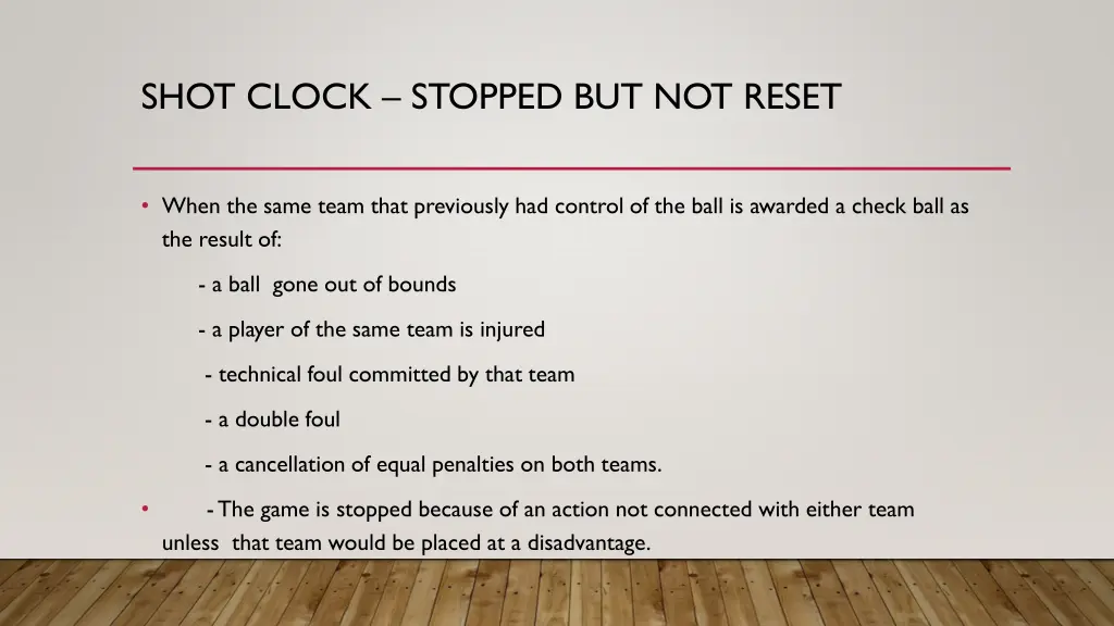 shot clock stopped but not reset