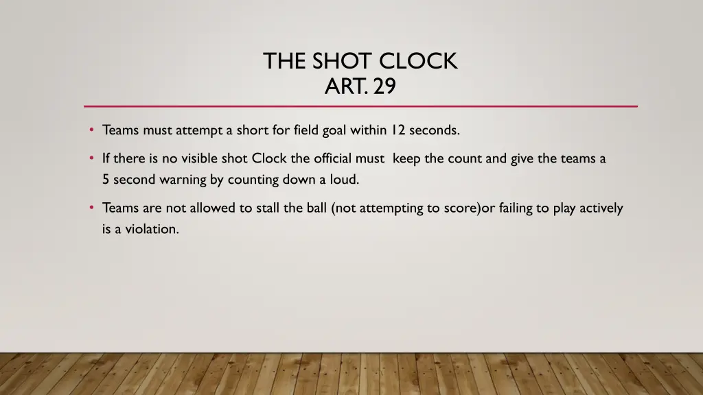 the shot clock art 29