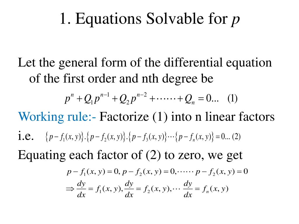 1 equations solvable for p