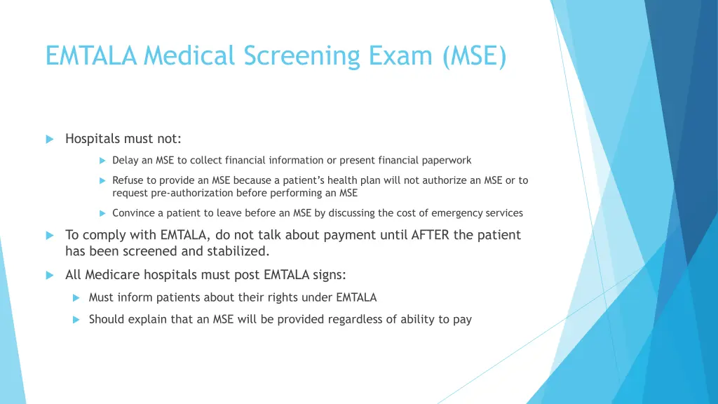 emtala medical screening exam mse 2