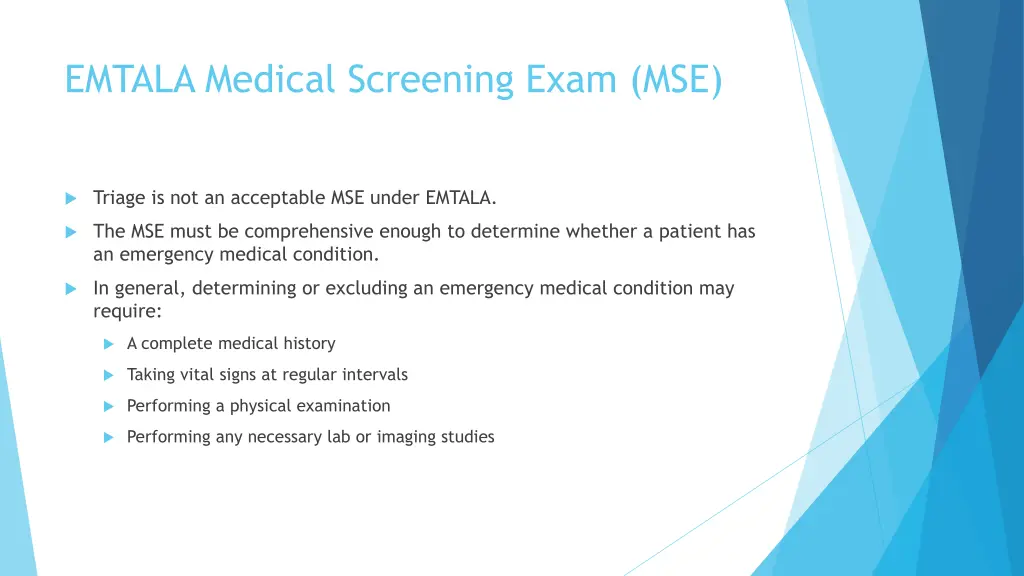 emtala medical screening exam mse 3