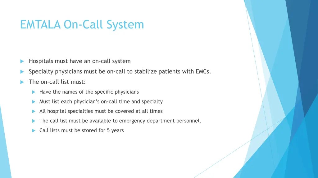 emtala on call system