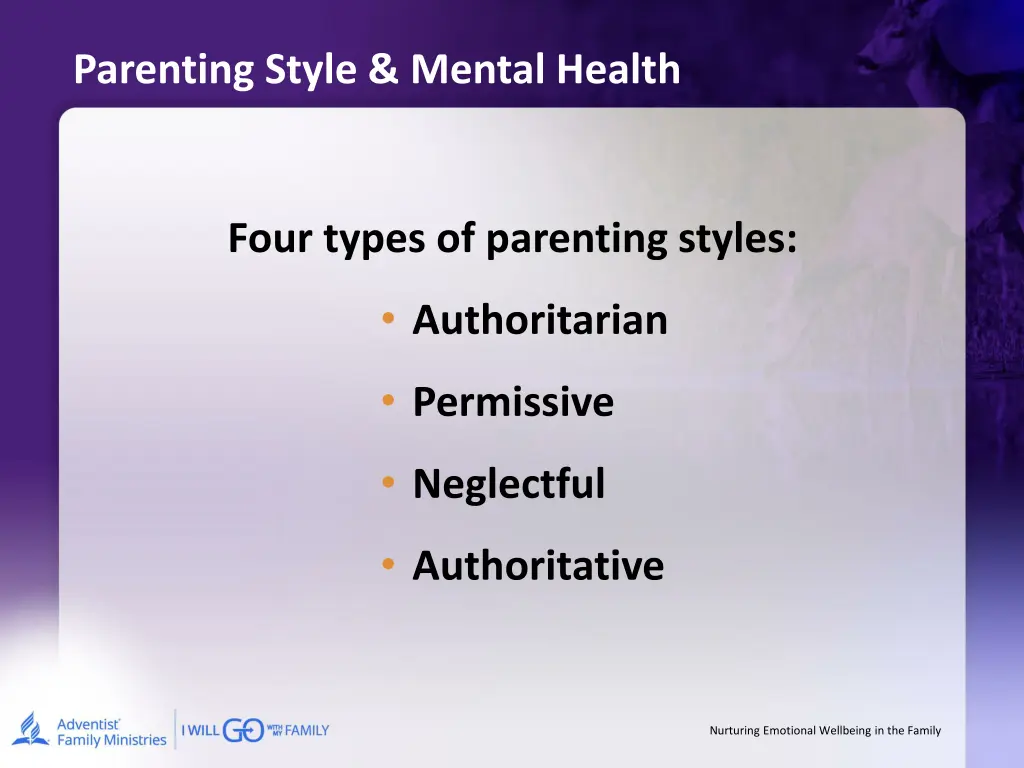 parenting style mental health