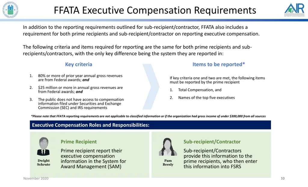 ffata executive compensation requirements