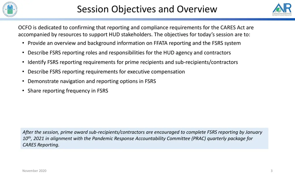 session objectives and overview