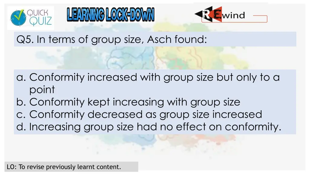 q5 in terms of group size asch found