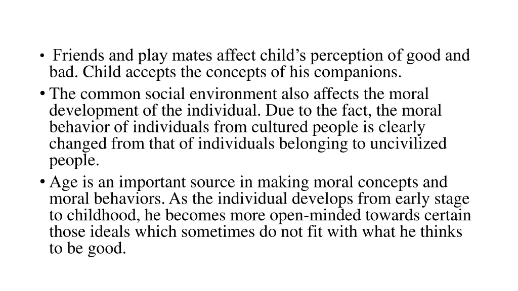 friends and play mates affect child s perception