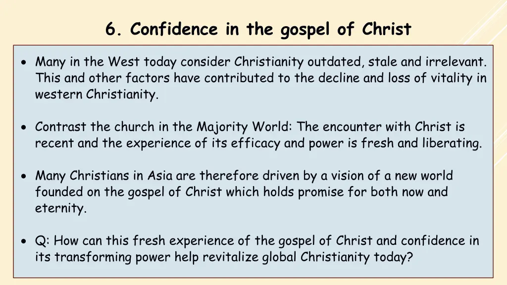 6 confidence in the gospel of christ