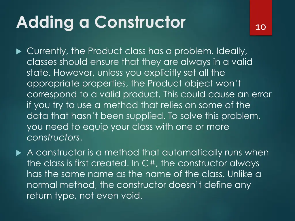 adding a constructor