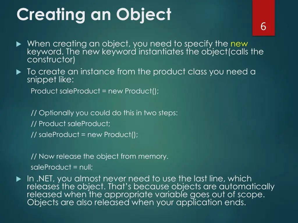 creating an object