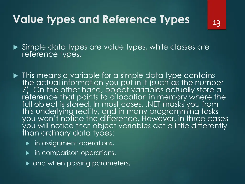 value types and reference types