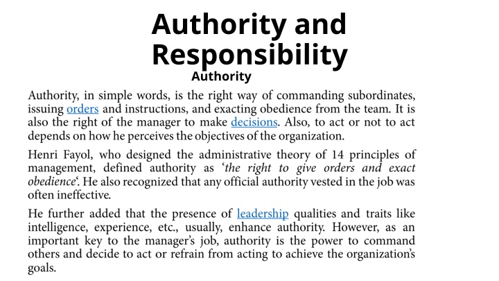 authority and responsibility authority