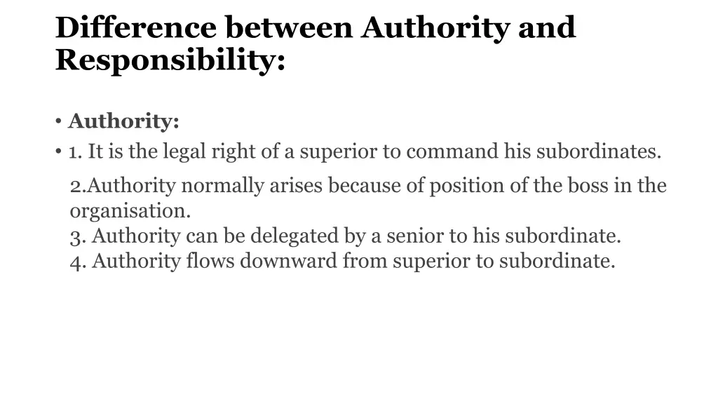 difference between authority and responsibility