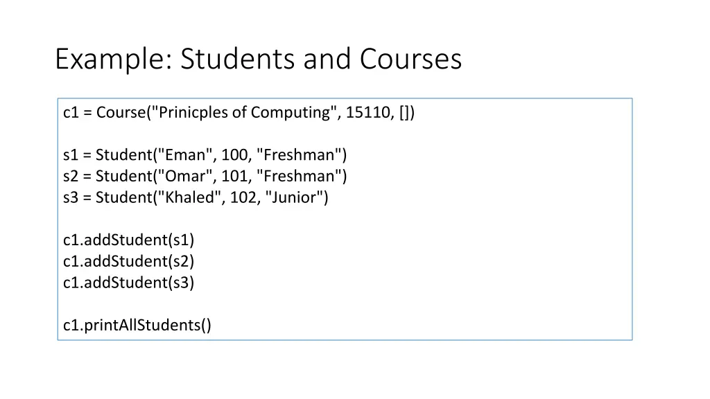 example students and courses 5