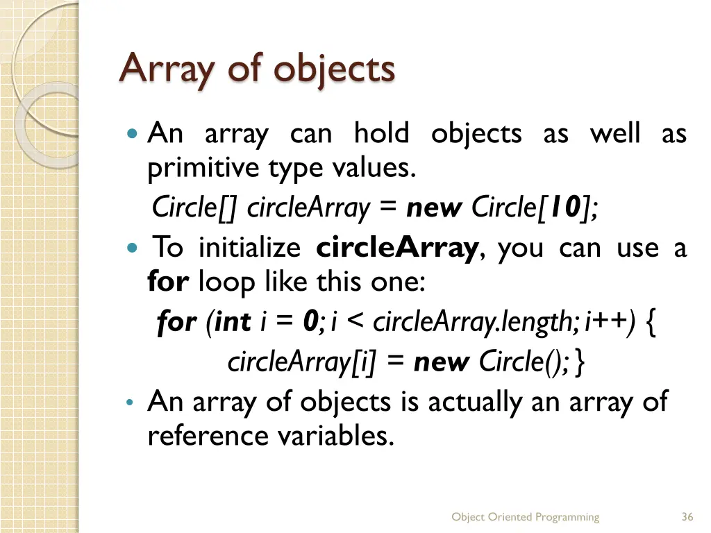 array of objects