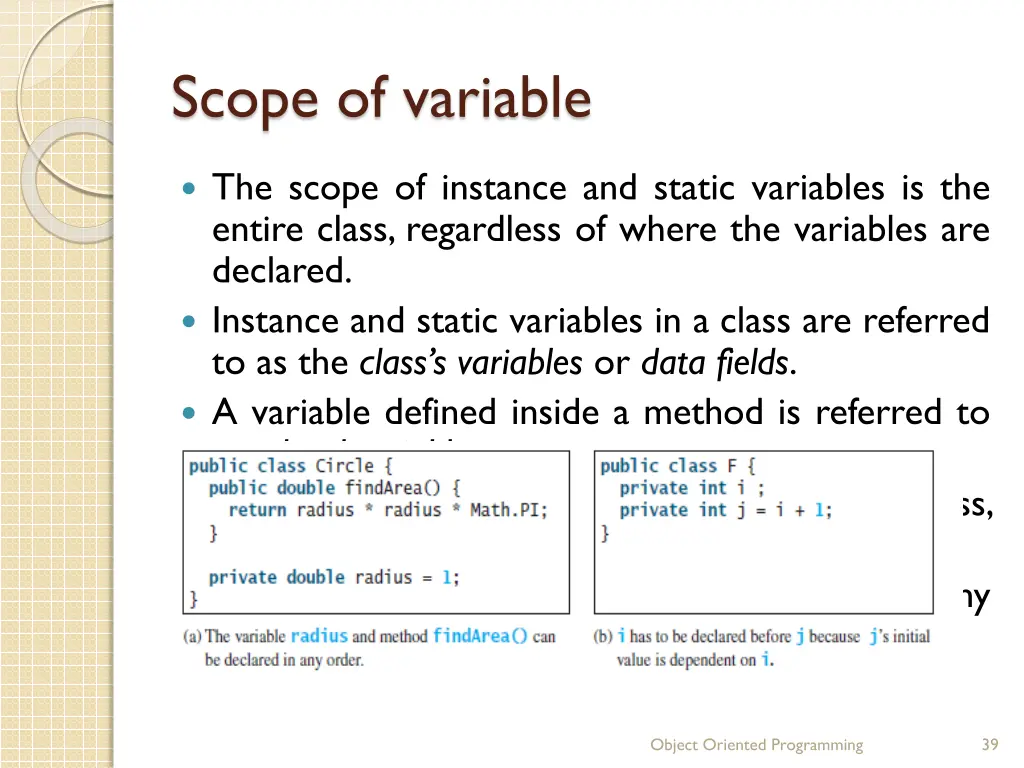 scope of variable