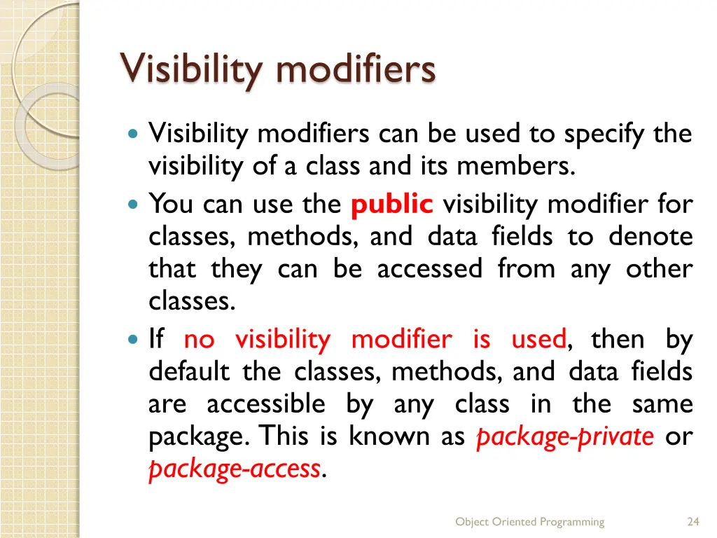 visibility modifiers