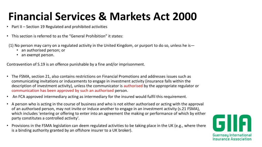 financial services markets act 2000 part