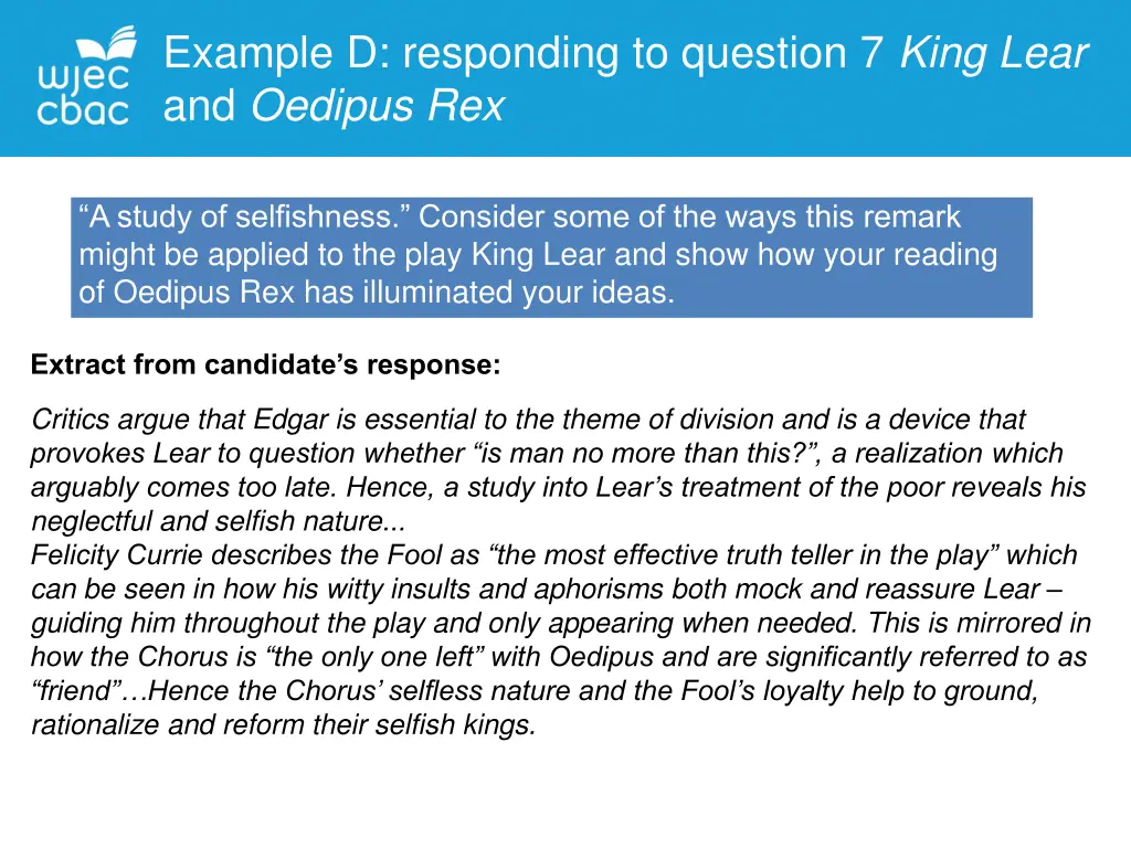 example d responding to question 7 king lear