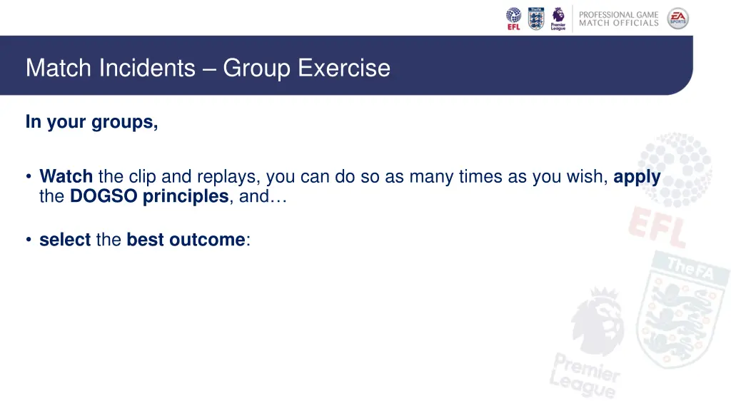 match incidents group exercise