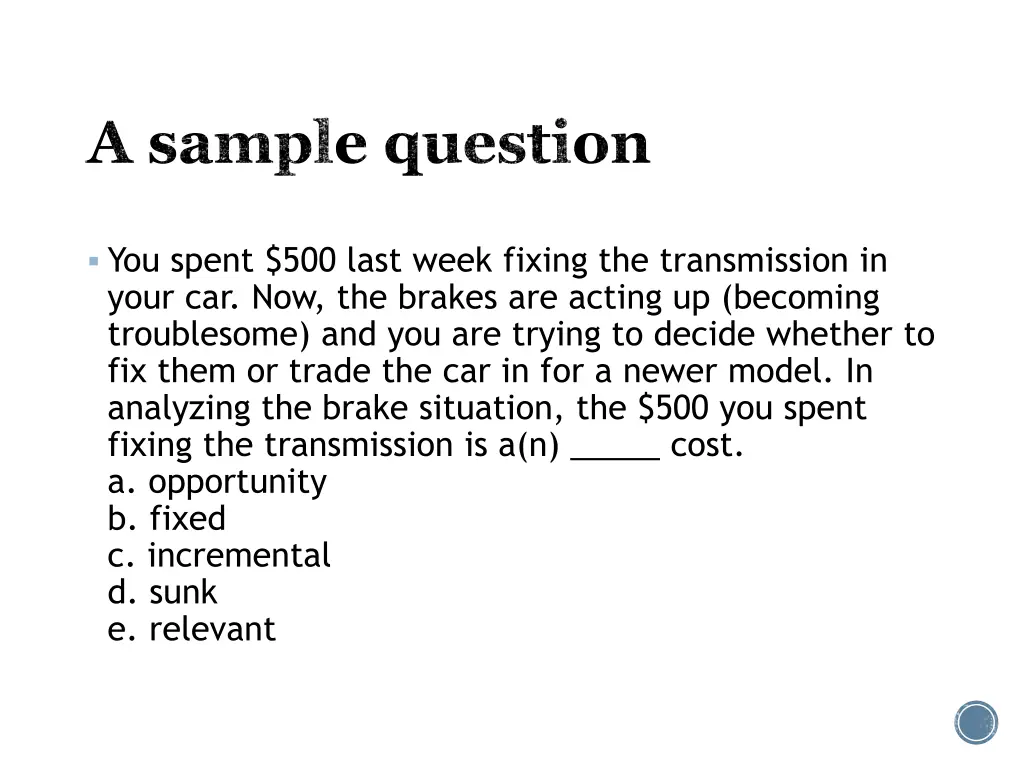 a sample question