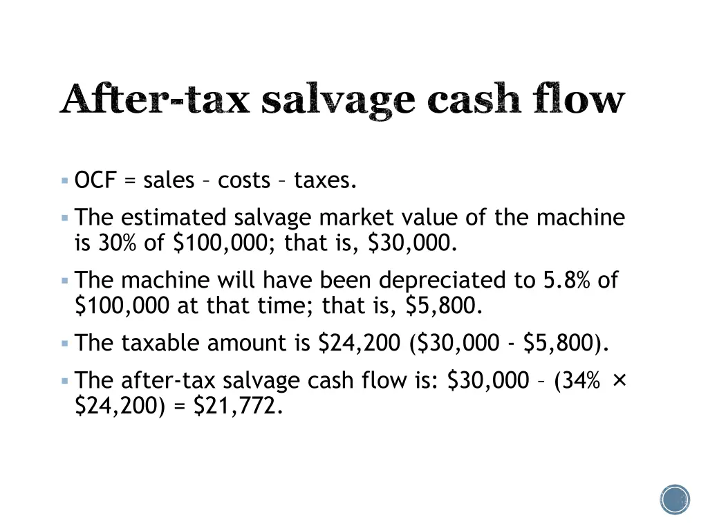 after tax salvage cash flow