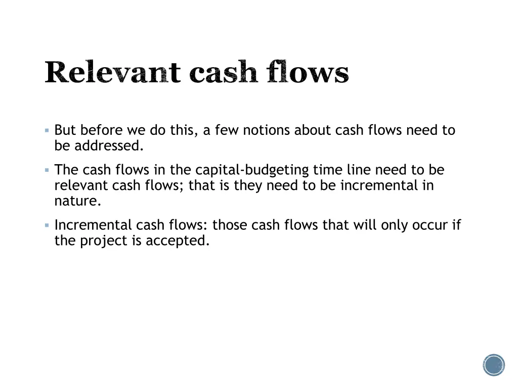 relevant cash flows