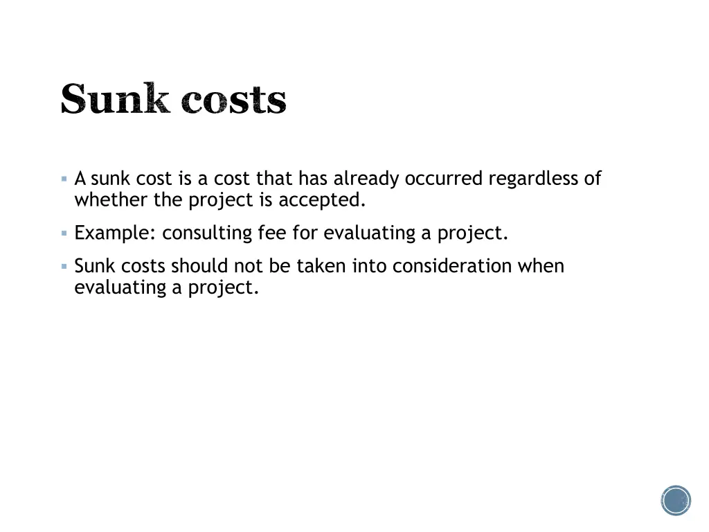 sunk costs