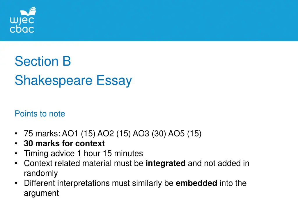 section b shakespeare essay