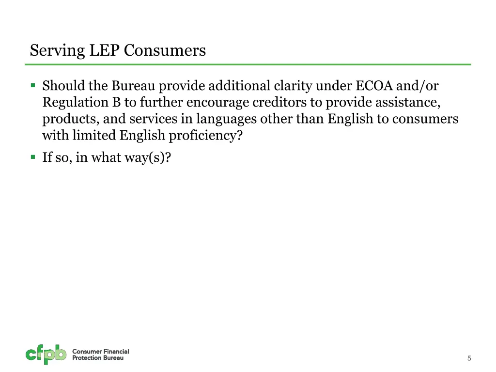 serving lep consumers