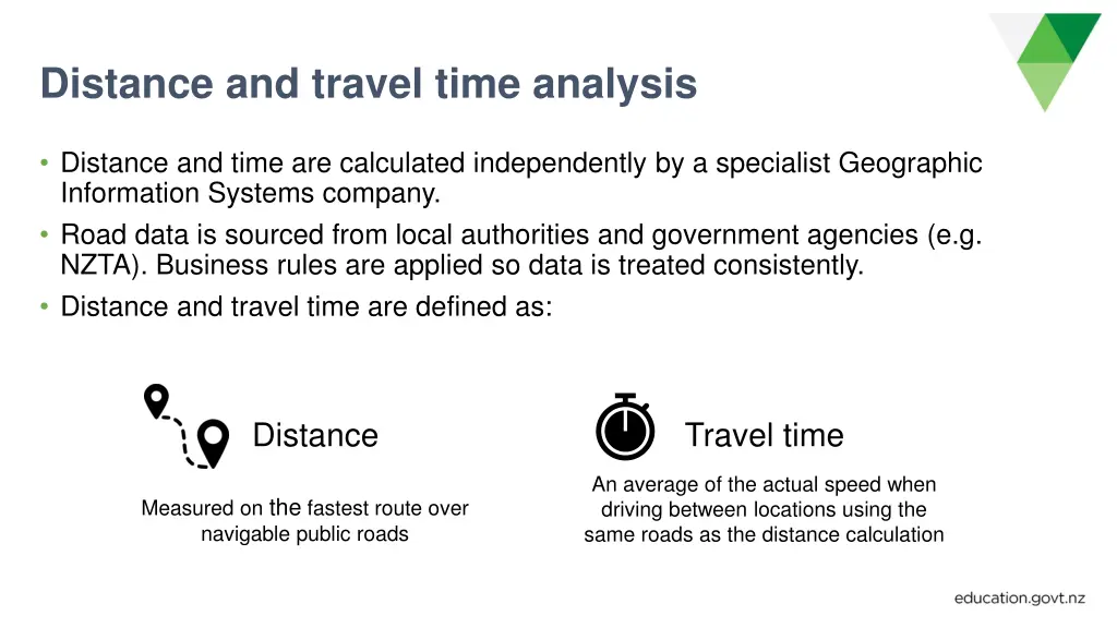 distance and travel time analysis