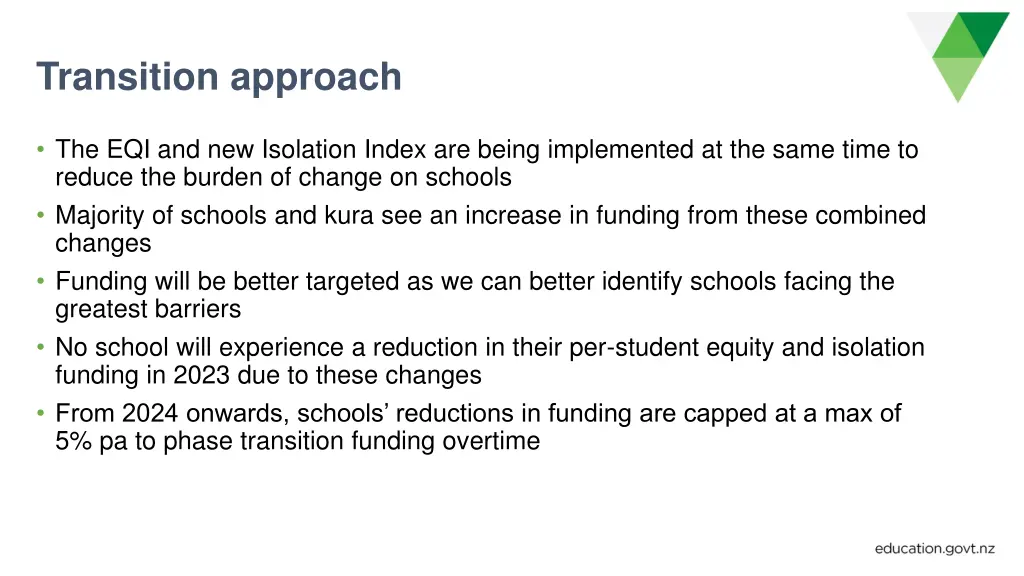 transition approach