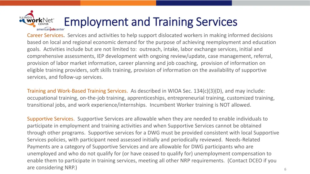 employment and training services employment