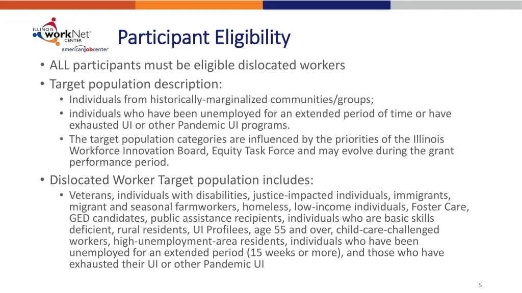 participant eligibility participant eligibility