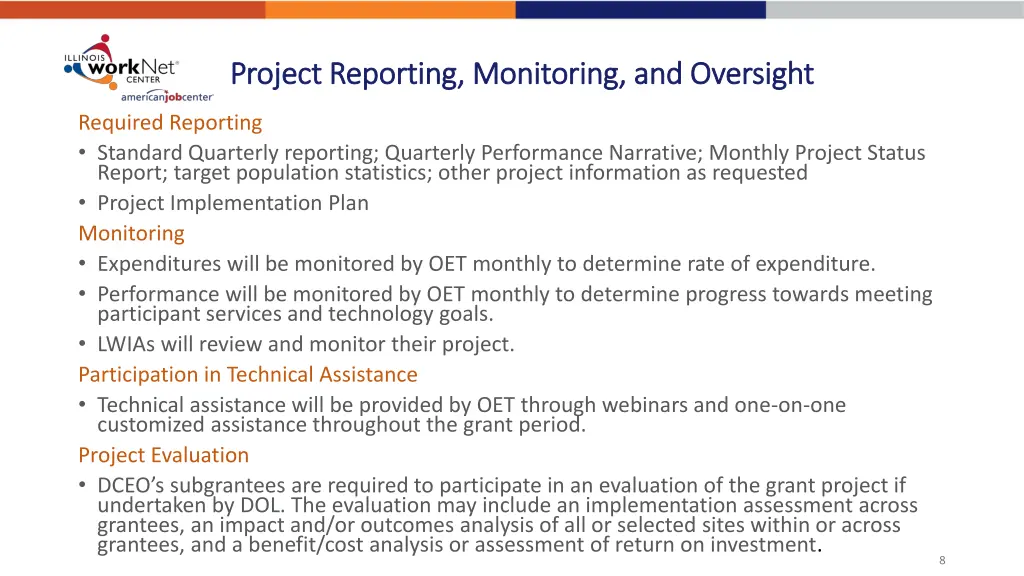 project reporting monitoring and oversight