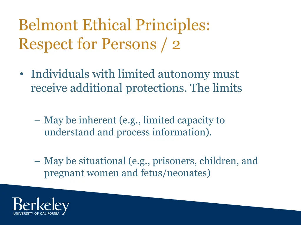 belmont ethical principles respect for persons 2