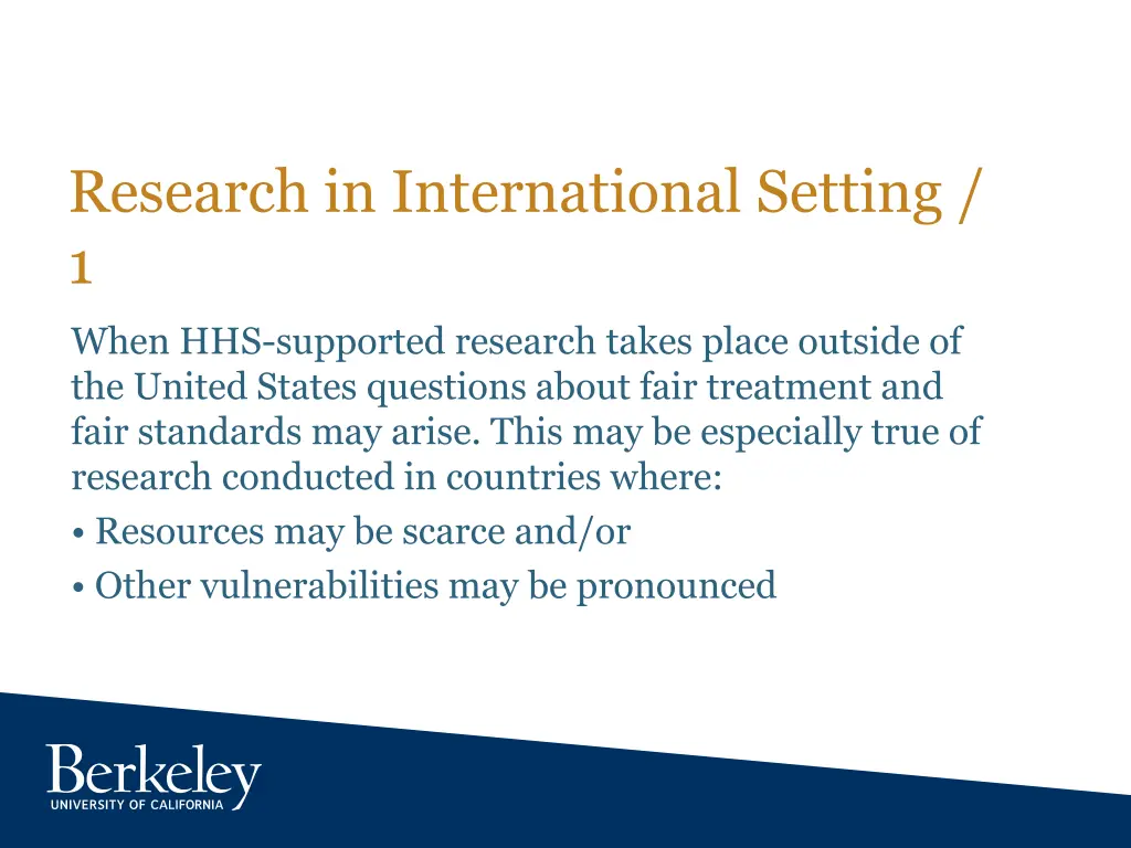 research in international setting 1