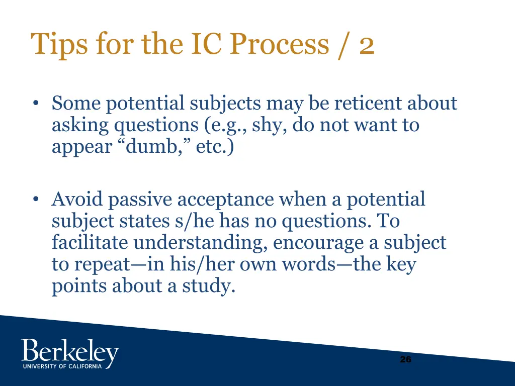 tips for the ic process 2