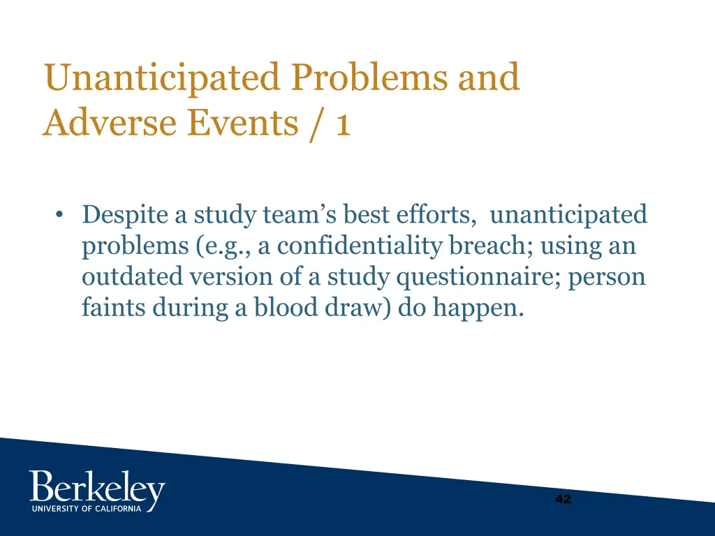 unanticipated problems and adverse events 1