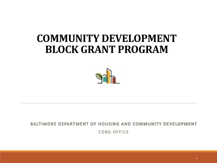 community development block grant program