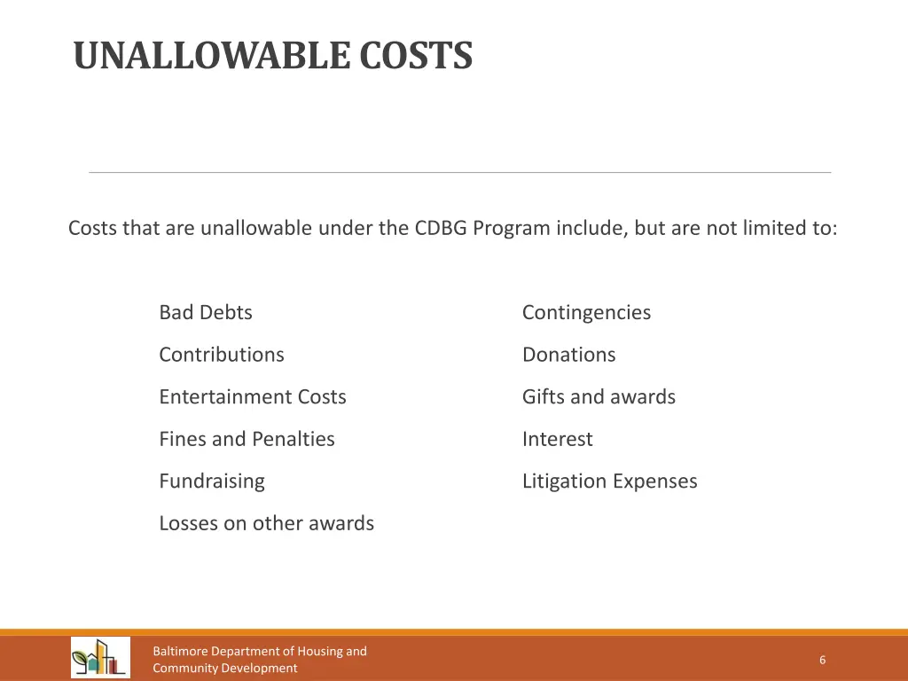 unallowable costs