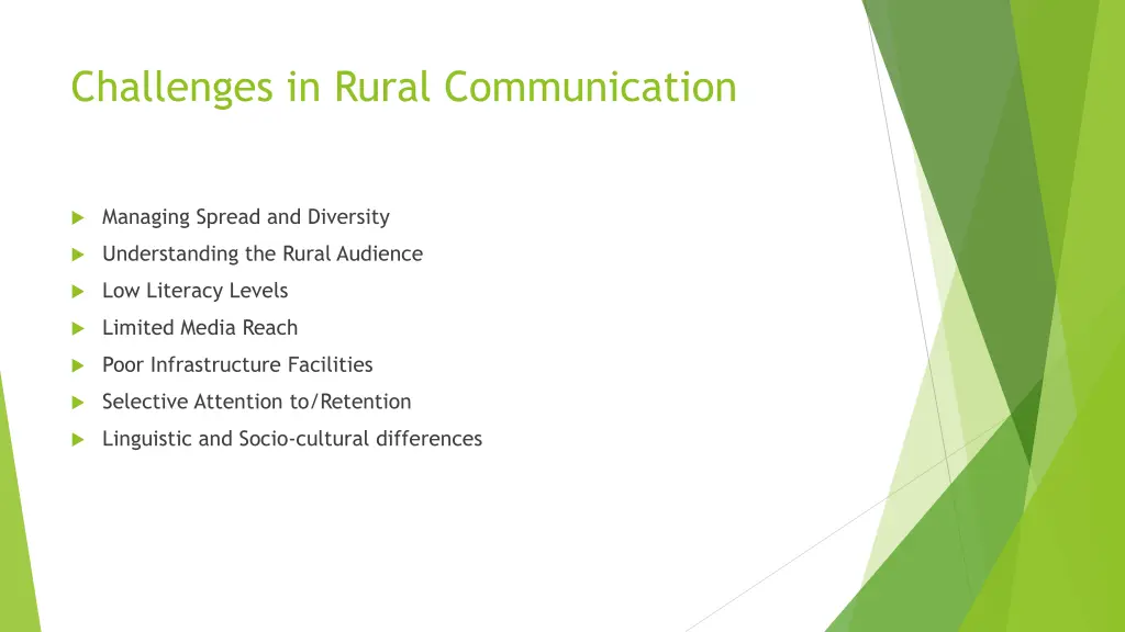 challenges in rural communication