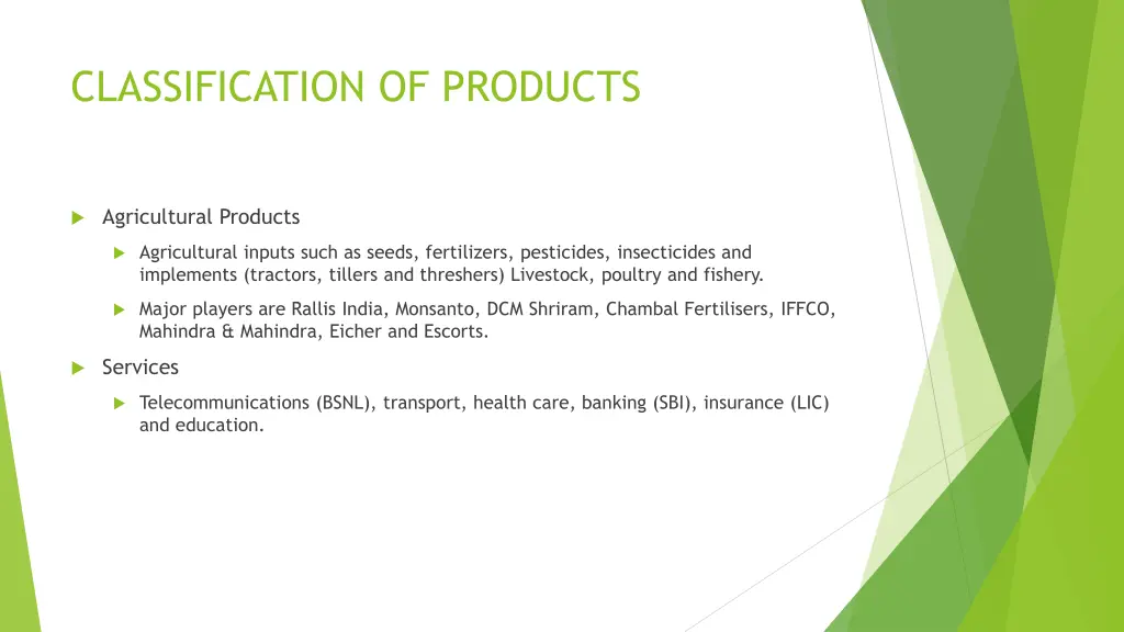 classification of products 2